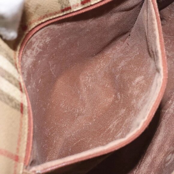 Burberrys Nova Check Shoulder Bag PVC Beige Gold Auth BA2017 - Picture 11 of 16